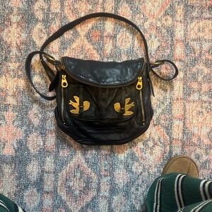 Marc Jacobs Black Shoulder Bag with Gold Accents